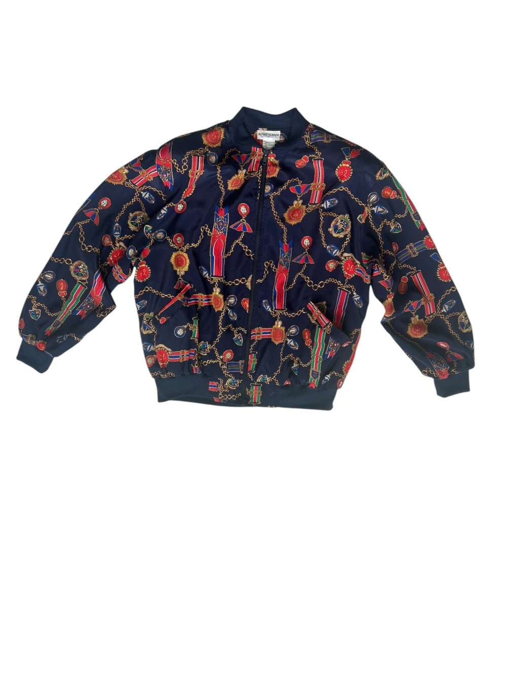 Alfred Dunner Navy Bomber Jacket
